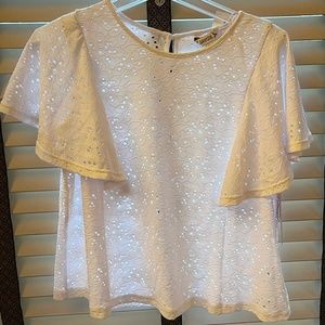 White Mesh Blouse